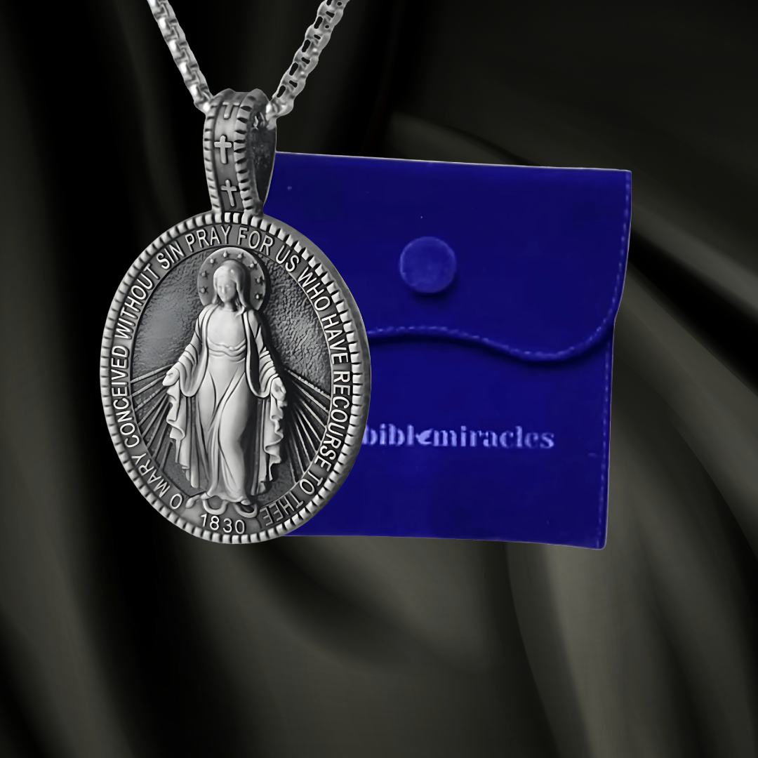 Mother Mary Miraculous Shield Necklace