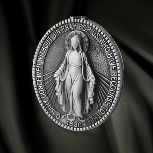 Mother Mary Miraculous Shield Necklace