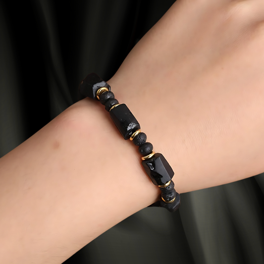 Black Lava Fortune Bracelet